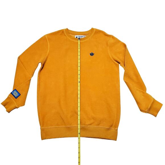 Dutch Bros Coffee Mens Sweater Mustard Yellow Sweatshirt Fleece Size S Small - Picture 2 of 8